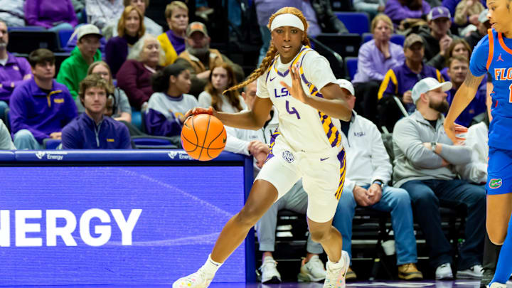 Flau'jae Johnson 4, LSU Tigers Women’s Basketball take on the Florida Gators in Baton Rouge, LA. Monday, Jan. 26, 2026.