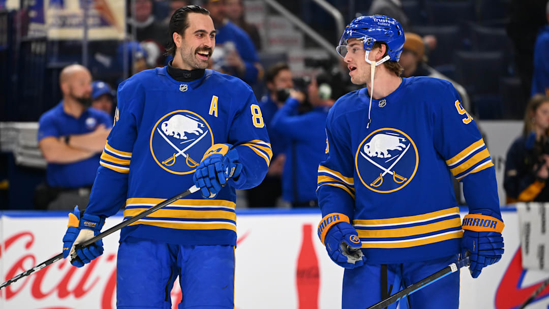 Buffalo Sabres forwards Alex Tuch and Josh Doan