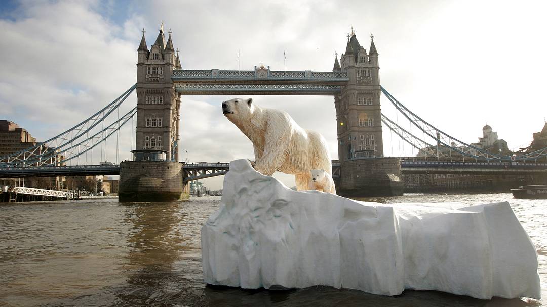 Giant Polar Bear Is Floated Down The Thames Giant Polar Bear Is Floated Down The Thames