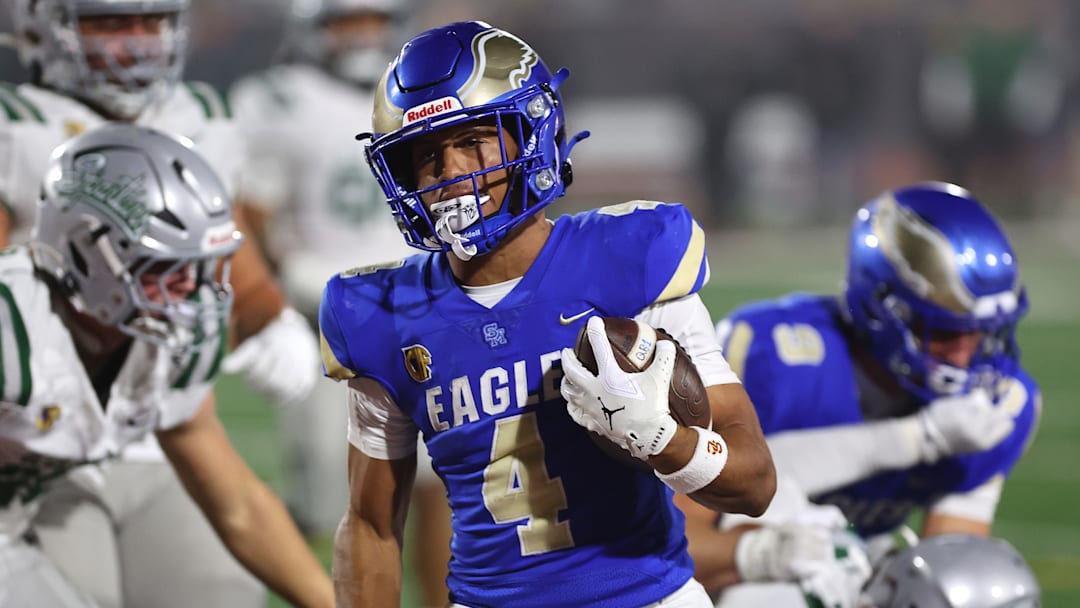 Santa Margarita senior WR Trent Mosley and USC commit had eight catches for 134 yards and two touchdowns in the first half when the Eagles raced to a 35-7 lead in the CIF State Open Division championship at Saddleback College in Mission Viejo. 