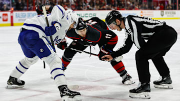 The Toronto Maple Leafs face-off against the Carolina Hurricanes in a battle of Eastern Conference heavyweights that promises to be Thursday night's best game.