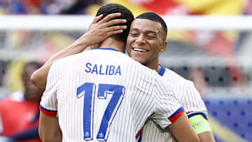 Kylian Mbappe (right) and William Saliba are international teammates