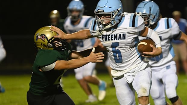 As Freeman moves down to Class 2B this fall, quarterback Logan Schultz will be a big factor in what offense does.