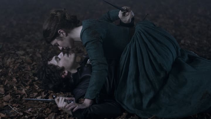 Emily Bader as Lady Jane Grey and Edward Bluemel as Guildford Dudley