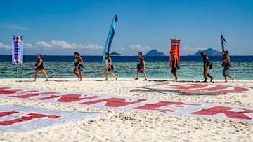 "The Buddy System on Steroids" - Denise Stapley, Michele Fitzgerald, Parvati Shallow, Adam Klein, Boston Rob Mariano, Jeremy Collins and Ben Driebergen on the Fifth episode of SURVIVOR: WINNERS AT WAR, airing Wednesday, March 11 (8:00-9:01 PM, ET/PT) on the CBS Television Network. Photo: Robert Voets/CBS Entertainment ©2020 CBS Broadcasting, Inc. All Rights Reserved
