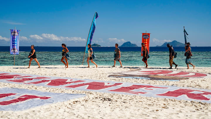 "The Buddy System on Steroids" - Denise Stapley, Michele Fitzgerald, Parvati Shallow, Adam Klein, Boston Rob Mariano, Jeremy Collins and Ben Driebergen on the Fifth episode of SURVIVOR: WINNERS AT WAR, airing Wednesday, March 11 (8:00-9:01 PM, ET/PT) on the CBS Television Network. Photo: Robert Voets/CBS Entertainment ©2020 CBS Broadcasting, Inc. All Rights Reserved