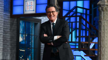 The Late Show with Stephen Colbert during Wednesday’s March 15, 2023 show. Photo: Scott Kowalchyk/CBS ©2023 CBS Broadcasting Inc. All Rights Reserved.