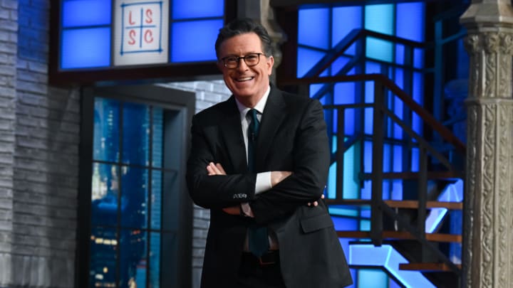 The Late Show with Stephen Colbert during Wednesday’s March 15, 2023 show. Photo: Scott Kowalchyk/CBS ©2023 CBS Broadcasting Inc. All Rights Reserved.
