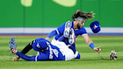 Bichette y Springer sufrieron un encontronazo