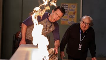 IT'S ALWAYS SUNNY IN PHILADELPHIA -- "The Gang F***s Up Abbott Elementary" -- Season 17, Episode 1 -- Pictured (L-R): Rob McElhenney as Mac, Danny DeVito as Frank. CR: Steve Swisher/FX