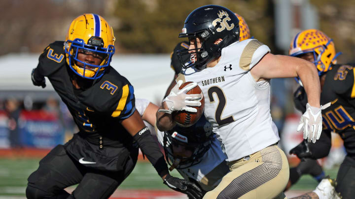 Carter Madden of Southern Columbia runs the ball against Westinghouse in the 2023 PIAA Class 2A state championship game.