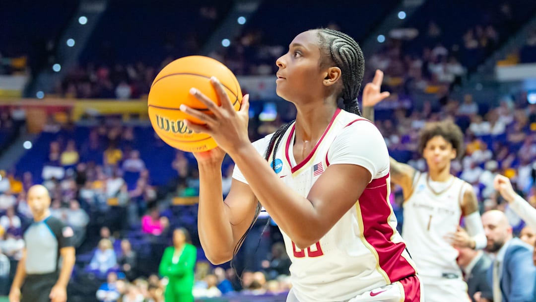 Ta’Niya Latson 00, George Mason takes on Florida State in the NCAA Womens Basketball Tournament in Baton Rouge, LA. Feb 25, 2025