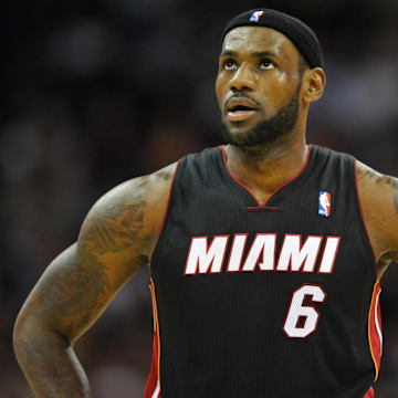Nov 27, 2013; Cleveland, OH, USA; Miami Heat small forward LeBron James. Mandatory Credit: David Richard-Imagn Images