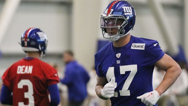 New York Giants fourth-round draft pick Theo Johnson