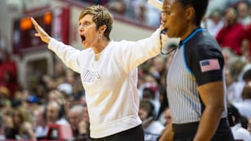 Indiana Head Coach Teri Moren during the Indiana versus University of Southern California women's basektball game at Simon Skjodt Assembly Hall on Sunday, Jan. 19, 2025.