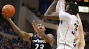 Mar 1, 2014; Hartford, CT, USA; Cincinnati Bearcats guard Sean Kilpatrick (23) shoots against Connecticut Huskies center Amida Brimah (35) in the second half at XL Center. UConn defeated the Cincinnati Bearcats 51-45. Mandatory Credit: David Butler II-Imagn Images