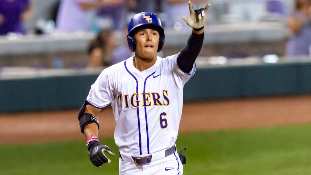 Derek Curiel 6 homerun as the LSU Tigers take on the Southern Jaguars in Baton Rouge, LA. Tuesday, March 31, 2026. Derek Curiel 6 homerun as the LSU Tigers take on the Southern Jaguars in Baton Rouge, LA. Tuesday, March 31, 2026.