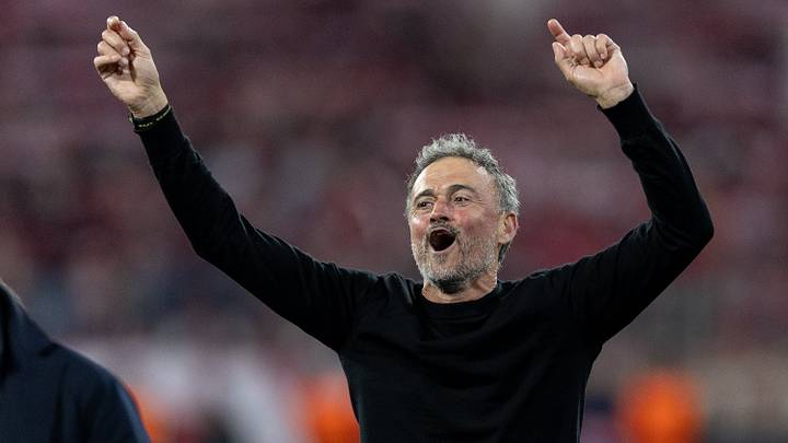 Coach Luis Enrique of FC Paris Saint-Germain celebrates Coach Luis Enrique of FC Paris Saint-Germain celebrates