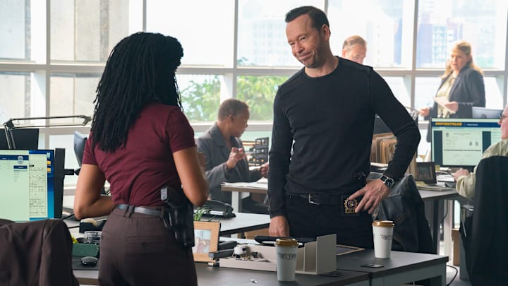 Pictured: Donnie Wahlberg as Danny Reagan and Sonequa Martin-Green as Lena Silver in Boston Blue season 1