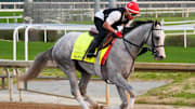 Sandman works out at at Churchill Downs on April 19 ahead of the 2025 Kentucky Derby.