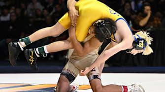 Freshman Samuel Sanchez (bottom) of Esperanza finished his first high school season as the 106-pound High School On SI National Champion.