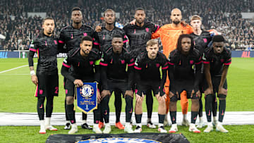 Players of Chelsea FC pose for a team photograph prior to...