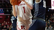 Rutgers' Destiny Adams drives to the basket. 