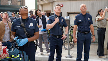 9-1-1 - ÒHotshotsÓ - When Athena is assigned a rookie to mentor, she begins to question her own abilities. Meanwhile, Bobby and the 118 return to the set of ÒHOT SHOTSÓ following a 911 call. THURSDAY, NOV. 14 (8:00-9:00 p.m. EST) on ABC. 
AISHA HINDS, PETER KRAUSE, BRIAN THOMPSON