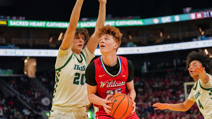 St. Ignatius' 6-8 freshman Alex Moore goes up for two of his 17 points in his team's resounding 78-42 win over Sacred Heart Cathedral in the annual Bruce-Mahoney trophy game at the Chase Center, home of the NBA's Golden State Warriors in San Francisco on 1-14-2025.. St. Ignatius is the No. 2 seed of the Central Coast Section's's Pool B Open Division St. Ignatius' 6-8 freshman Alex Moore goes up for two of his 17 points in his team's resounding 78-42 win over Sacred Heart Cathedral in the annual Bruce-Mahoney trophy game at the Chase Center, home of the NBA's Golden State Warriors in San Francisco on 1-14-2025.. St. Ignatius is the No. 2 seed of the Central Coast Section's's Pool B Open Division