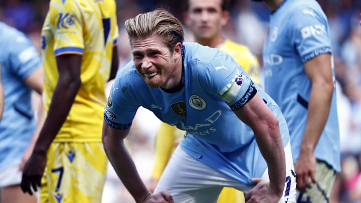 Kevin De Bruyne looks to help Manchester City qualify for the Champions League in his final season. Kevin De Bruyne looks to help Manchester City qualify for the Champions League in his final season.