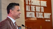 Sean Miller speaks to the press as he is announced The University of Texas' new men's basketball coach Tuesday, March 25, 2025.