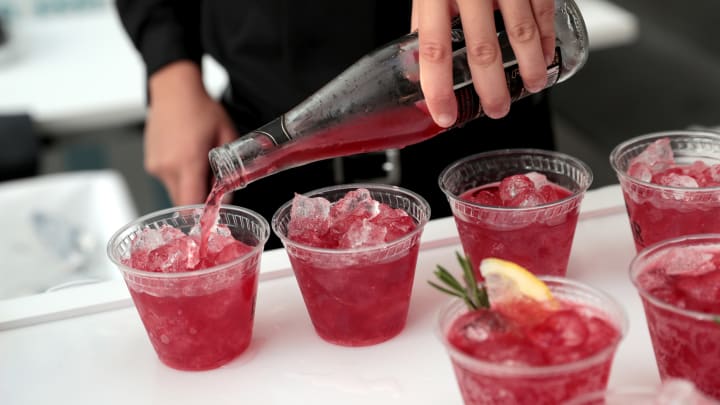 Bartender pouring a mocktail