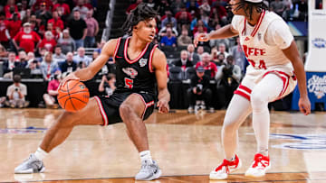 Fishers Tigers guard Jason Gardner Jr. (5) runs a play Saturday, March 29, 2025, during the IHSAA Class 4A boys basketball state championship game in Indianapolis.
