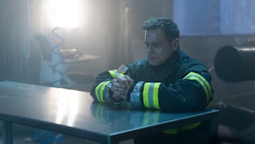 9-1-1 - ÒLab RatsÓ - Athena and Buck are in a race against time to rescue the rest of the 118 following the fire in the bio lab. THURSDAY, APRIL 17 (THURSDAY, APRIL 17) on ABC. (Disney/Christopher Willard) 
PETER KRAUSE