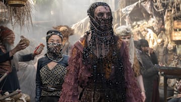 Kae Alexander (Min), Dónal Finn (Mat Cauthon) in The Wheel of Time season 3. Image: Julie Vrabelova/Prime.