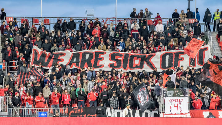 Toronto FC fans show their discontent with the club, Toronto...