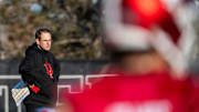 Indiana Head Coach Curt Cignetti during spring football practice on Thursday, April 10, 2025.