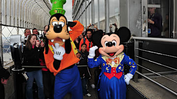 Mickey Mouse, Goofy and Illusionist Brad Ross From "Disney Live! Presents Mickey's Magic Show!"