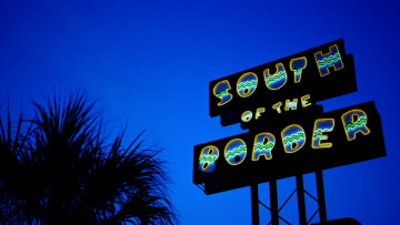 A sign for the South Of The Border rest stop located in South Carolina.
