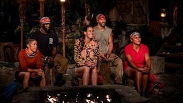 "Quick on the Draw" - Denise Stapley, Jeremy Collins, Kim Spradlin, Tony Vlachos and Sandra Diaz-Twine at Tribal Council on the Sixth episode of SURVIVOR: WINNERS AT WAR, airing Wednesday, March 18 (8:00-9:01 PM, ET/PT) on the CBS Television Network. Photo: Robert Voets/CBS Entertainment ©2020 CBS Broadcasting, Inc. All Rights Reserved