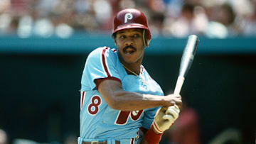 Philadelphia Phillies second baseman and 1987 Silver Slugger Award winner Juan Samuel.