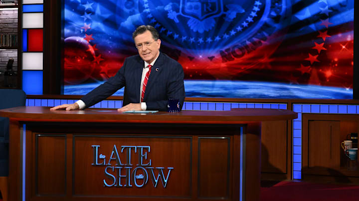 The Late Show with Stephen Colbert during Thursday’s September 18, 2025 show. Photo: Scott Kowalchyk ©2025 CBS Broadcasting Inc. All Rights Reserved.
