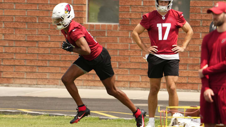 Arizona Cardinals wide receiver Zay Jones (12) during organized team activities in Tempe on May 20, 2024.