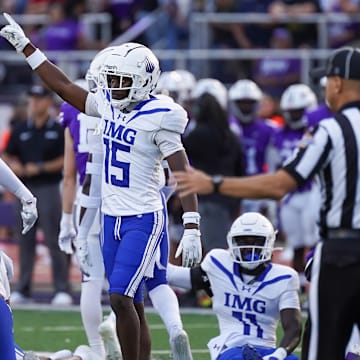 No. 3 IMG Academy (Florida) hosts Mt. Zion Prep Academy (Maryland) on Thursday, Sept. 12, 2024.