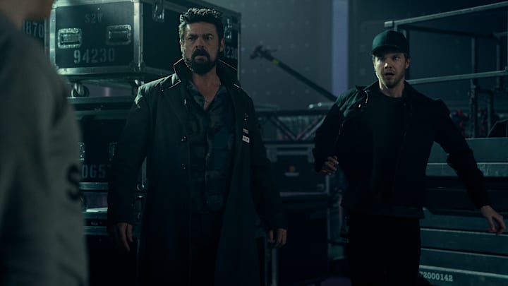 Karl Urban (Billy Butcher), Jack Quaid (Hughie Campbell) in The Boys season 5