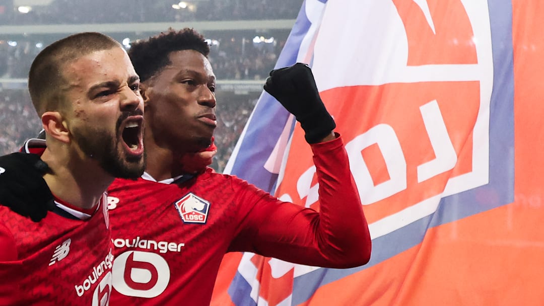 Edon Zhegrova, left, and Jonathan David played for LOSC Lille against Juventus in last season's Champions League