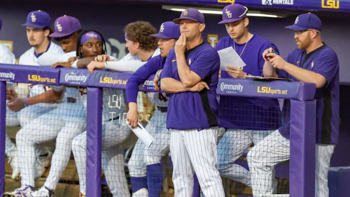 Tigers Head Coach Jay Johnson, LSU Tigers take on Louisianas Ragin Cajuns at Alex Box Stadium in Baton Rouge, LA. Tuesday, March 25, 2025.