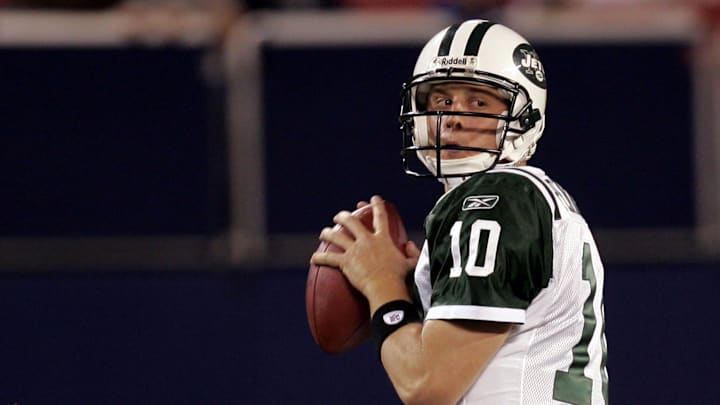 Jets QB Chad Pennington during game against the Giants at the Meadowlands Aug. 26, 2005. Giants won the game15-14.