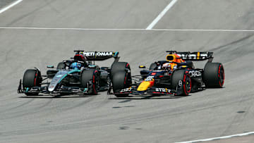 George Russell, Mercedes, Max Verstappen, Red Bull, Formula 1
