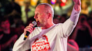 Indiana coach Darian DeVries during the Hoosier Hoops on Kirkwood event Oct. 2, 2025, on Kirkwood Avenue.